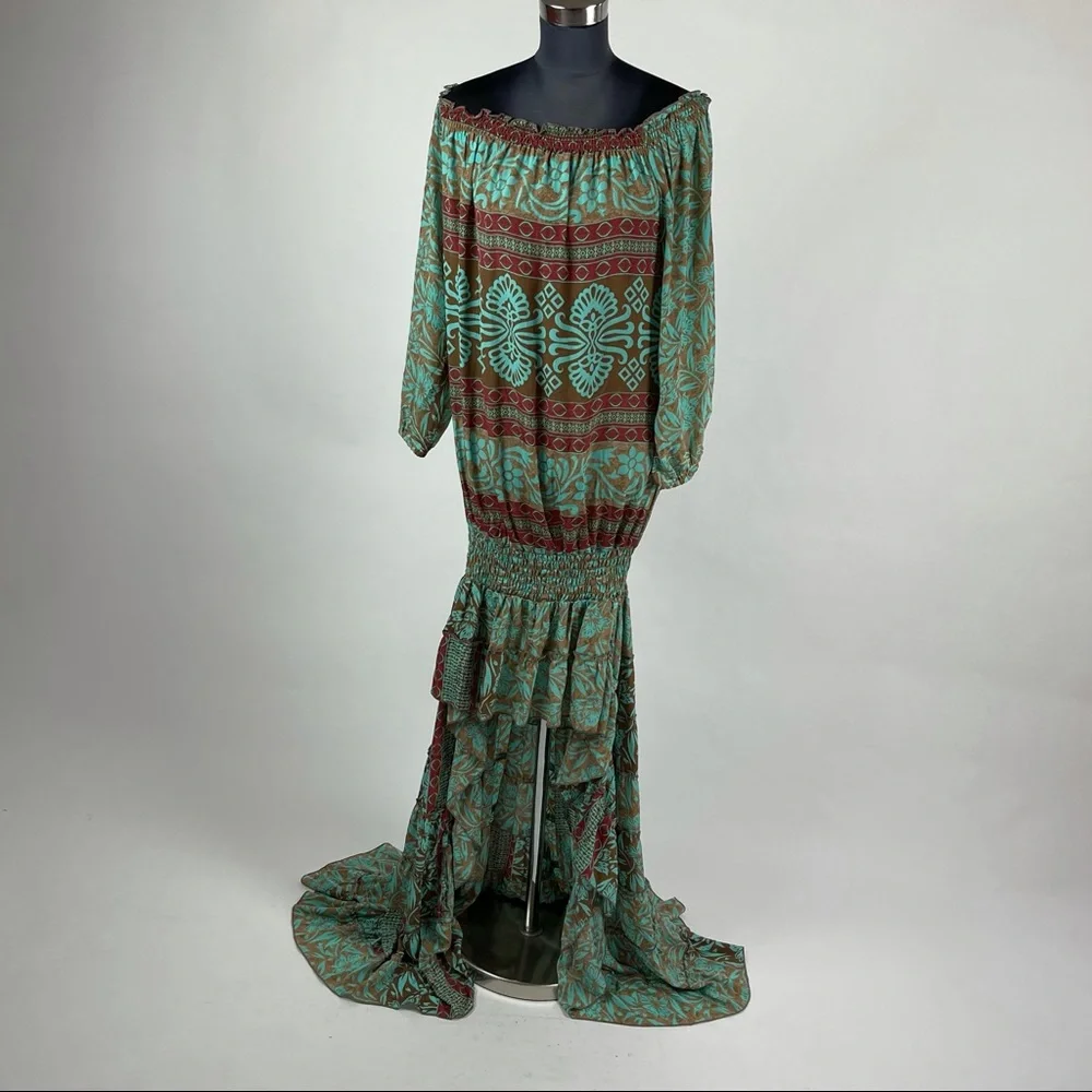 Off Shoulder High Low Smocked Dress - Picture 5 of 8